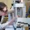 A researcher performing an experiment