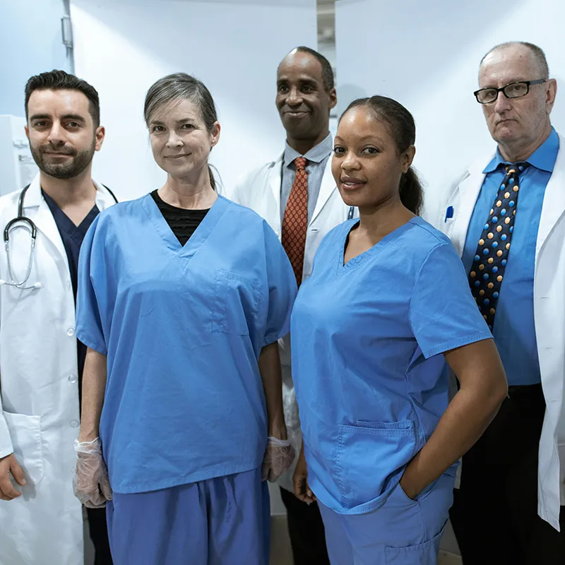 Doctors in scrubs